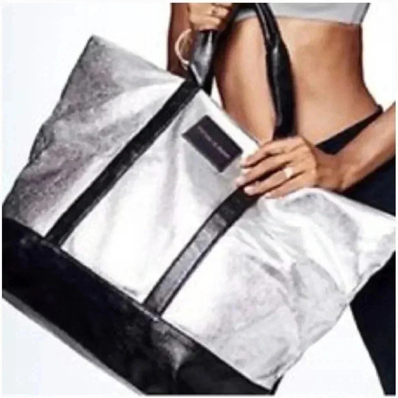 Victoria's Secret Huge Silver tote. Nwt - Picture 1 of 8